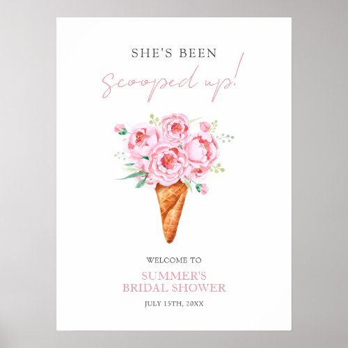 Watercolor Ice Cream Bridal Shower Welcome Sign