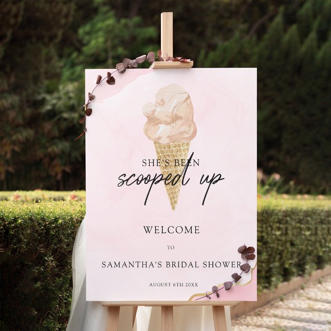 Watercolor Ice Cream Bridal Shower Welcome Sign (Creator Uploaded)