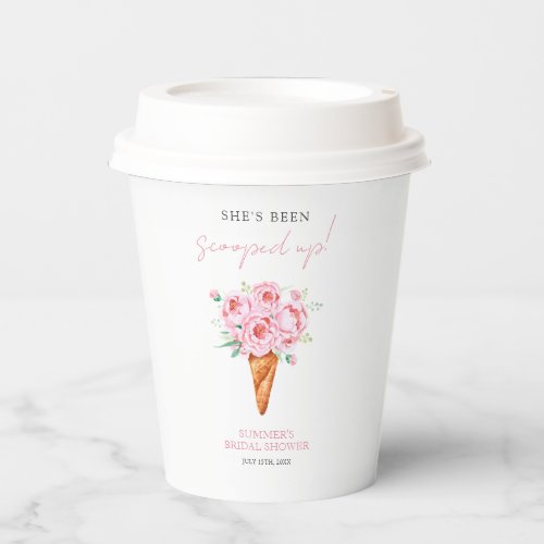 Watercolor Ice Cream Bridal Shower Welcome Sign Paper Cups