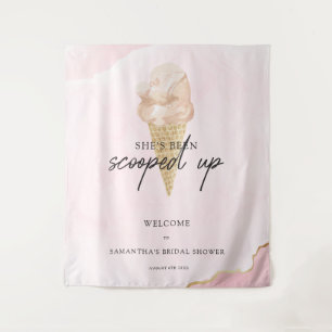 Watercolor Ice Cream Bridal Shower Welcome Tapestry