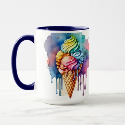 Watercolor Ice cream cone Mug