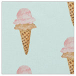 Watercolor Ice Cream Fabric (turquoise)