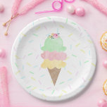 Watercolor Ice Cream Paper Plates<br><div class="desc">These adorable party plates make the perfect addition to any event!</div>
