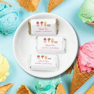 Watercolor Ice Cream & Popsicles Birthday Thanks Hershey's Miniatures