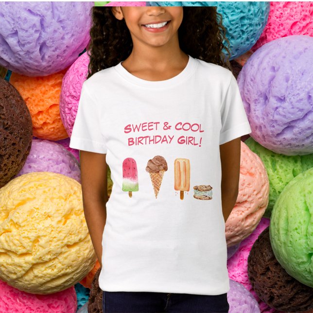 Watercolor Ice Cream & Popsicles Sweet & Cool T-Shirt (Creator Uploaded)