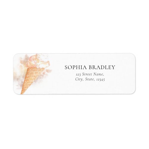 Watercolor Ice Cream Return Address Label