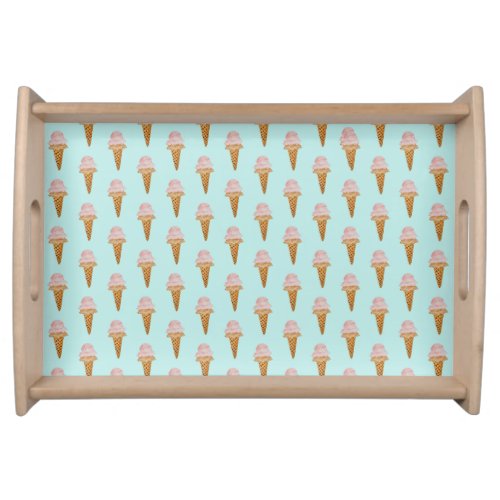 Watercolor Ice Cream Serving Tray turquoise