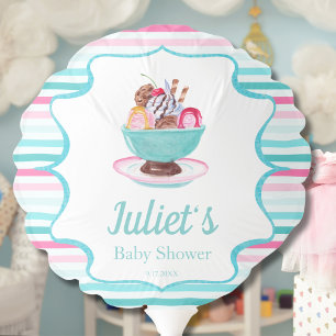 Watercolor Ice Cream Sundae Baby Shower Balloon