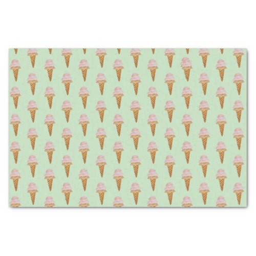 Watercolor Ice Cream Tissue Paper mint green