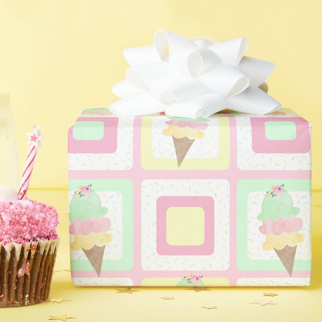 Watercolor Ice Cream Wrapping Paper (Creator Uploaded)