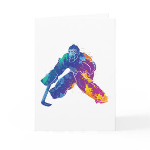 Watercolor Ice Hockey Goalie Card