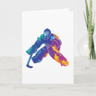 Watercolor Ice Hockey Goalie Card