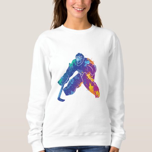 Watercolor Ice Hockey Goalie Sweatshirt