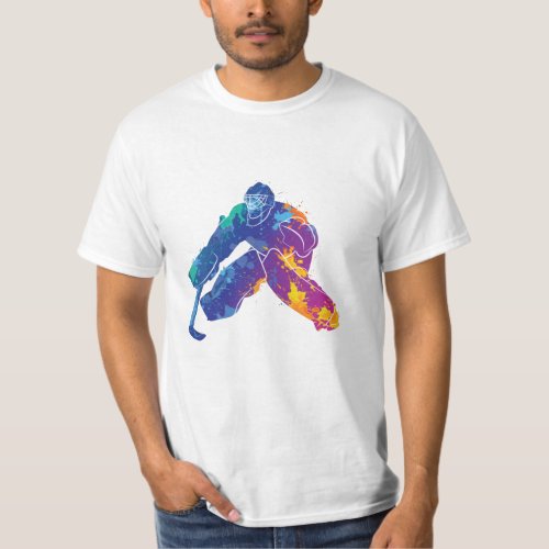 Watercolor Ice Hockey Goalie T_Shirt