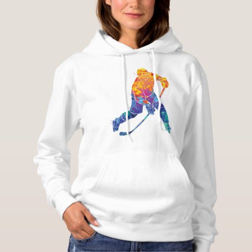 Watercolor Ice Hockey Hoodie