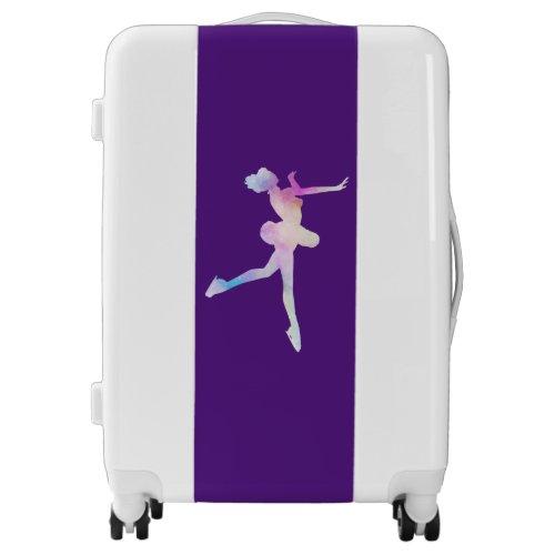 Watercolor Ice Skating Girl   Luggage