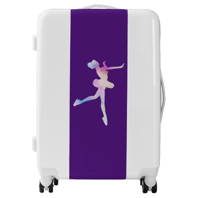 Watercolor Ice Skating Girl   Luggage (Front)