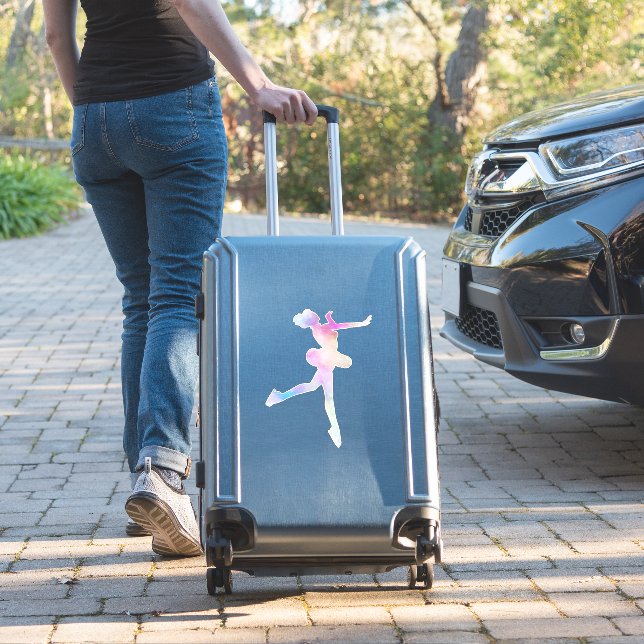Watercolor Ice Skating Girl     Sticker (Suitcase Insitu)