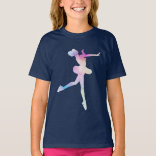 Watercolor Ice Skating Girl        T-Shirt