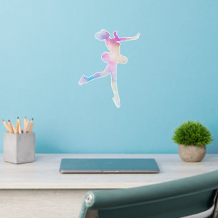 Watercolor Ice Skating Girl Wall Decal