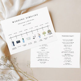 Watercolor Icon Wedding Day Timeline & Ceremony Program