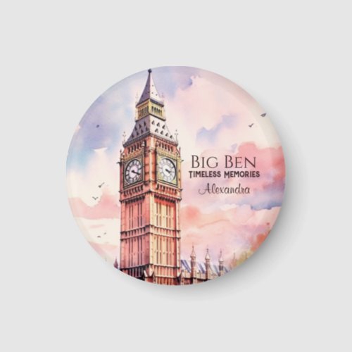 Watercolor Iconic Landmark City London Big Ben Magnet