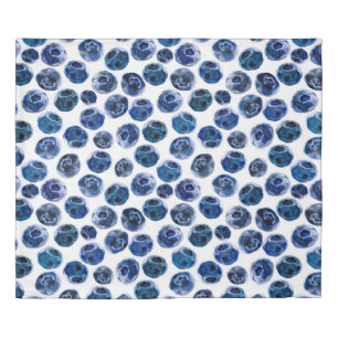 Watercolor illustrated blueberry set pattern duvet cover