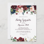 Watercolor Illustrated Calligraphy Baby Sprinkle Invitation (Front)