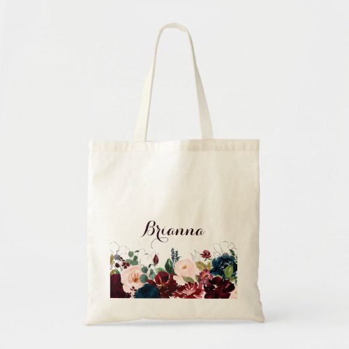 Watercolor Illustrated Fall Bridesmaid Tote Bag