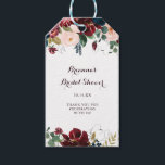 Watercolor Illustrated Fall Floral Bridal Shower Gift Tags<br><div class="desc">These watercolor illustrated fall floral bridal shower gift tags are perfect for a simple wedding shower. The design features artistic hand-painted watercolor navy blue,  burgundy,  red,  blush roses and peonies with elegant green leaves,  inspiring the colorful idyllic autumn beauty.</div>