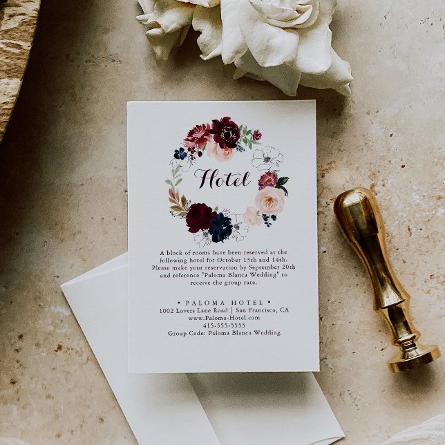 Watercolor Illustrated Fall Floral Hotel Enclosure Card (Creator Uploaded)