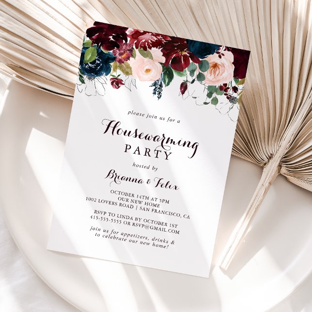 Watercolor Illustrated Fall Housewarming Party Invitation (Creator Uploaded)