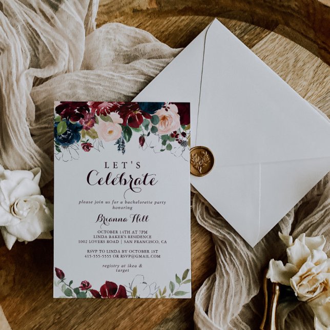 Watercolor Illustrated Fall Let's Celebrate Party Invitation (Creator Uploaded)