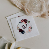 Watercolor Illustrated Fall Monogram Wedding