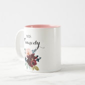 Watercolor Illustrated Fall Mrs Newlywed Bride Two-Tone Coffee Mug (Front Left)