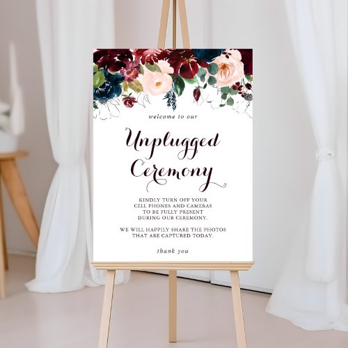 Watercolor Illustrated Fall Unplugged Ceremony Poster