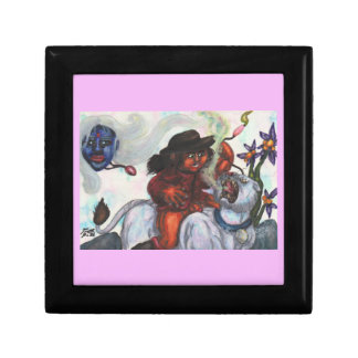 Watercolor Illustration Eros riding white Lioness Gift Box