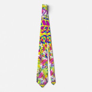 Watercolor Illustration, Flip Flop Pattern Neck Tie