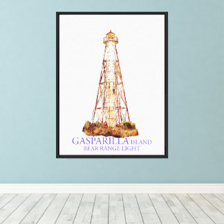Watercolor Illustration Gasparilla Island Light Canvas Print