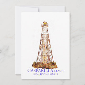 Watercolor Illustration Gasparilla Island Light Note Card