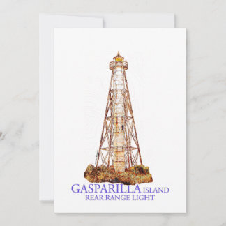 Watercolor Illustration Gasparilla Island Light Thank You Card