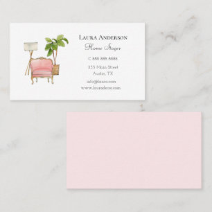 Watercolor illustration home stager Business Card