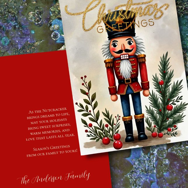 Watercolor Illustration of Nutcracker Christmas Holiday Card (Creator Uploaded)