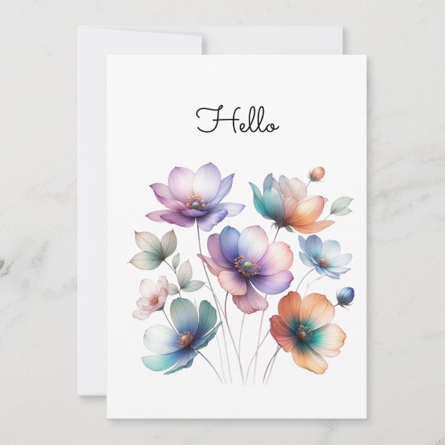 Watercolor Illustration of Pretty Flower Bouquet (Front)