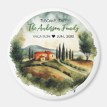 Watercolor Illustration of Tuscany Italy