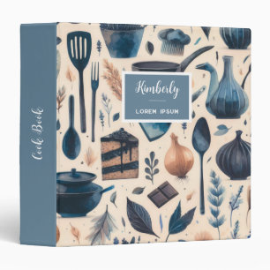 Watercolor Illustration rustic vintage elegant 3 Ring Binder