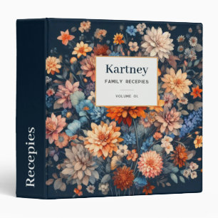 Watercolor Illustration rustic vintage elegant 3 Ring Binder