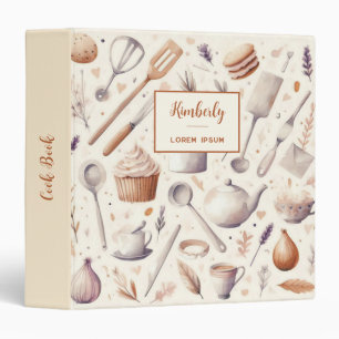 Watercolor Illustration rustic vintage elegant  3 Ring Binder