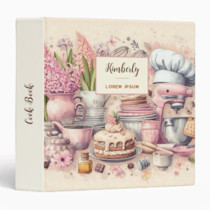 Watercolor Illustration rustic vintage elegant  3 Ring Binder