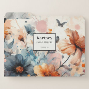Watercolor Illustration rustic vintage elegant  File Folder